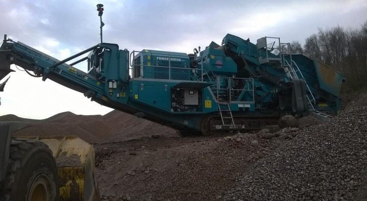 Powerscreen 1150 Maxtrak Cone Crusher processing sand and gravel
