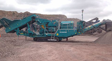 Maxtrak 1150 Cone Crusher and 1150 Pre-Screen processing greywacke