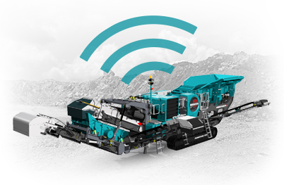 Powerscreen machine connected to Pulse telematics remote fleet monitoring.